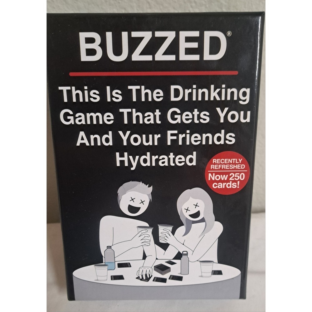 BUZZED Party Drinking Card Game 250 Cards Adults 21+ Social Game Complete